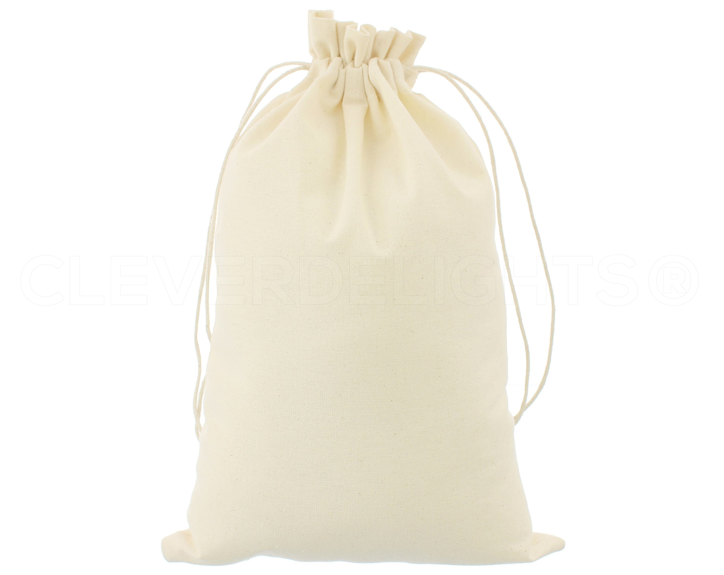 CleverDelights Cotton Bags - 8 x 12 - 10 Pack - Premium Muslin Drawstring  Bag