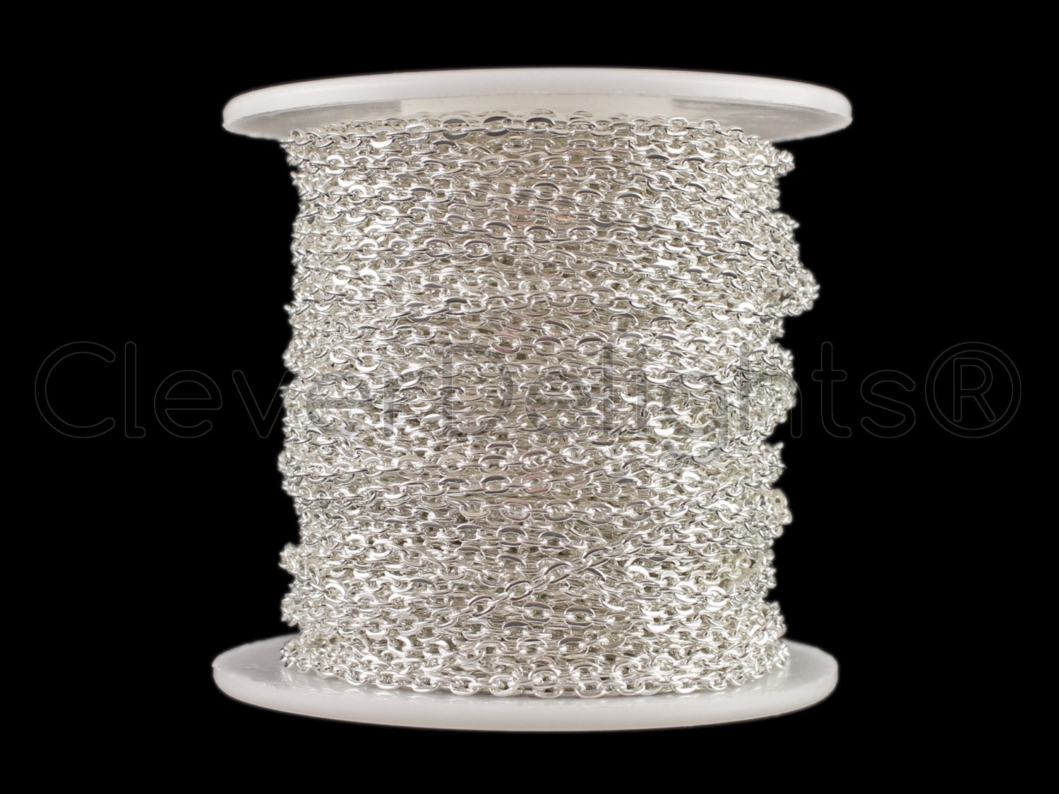 100 Ft 2x3mm Shiny Silver Cable Chain Spool For Necklaces Etsy