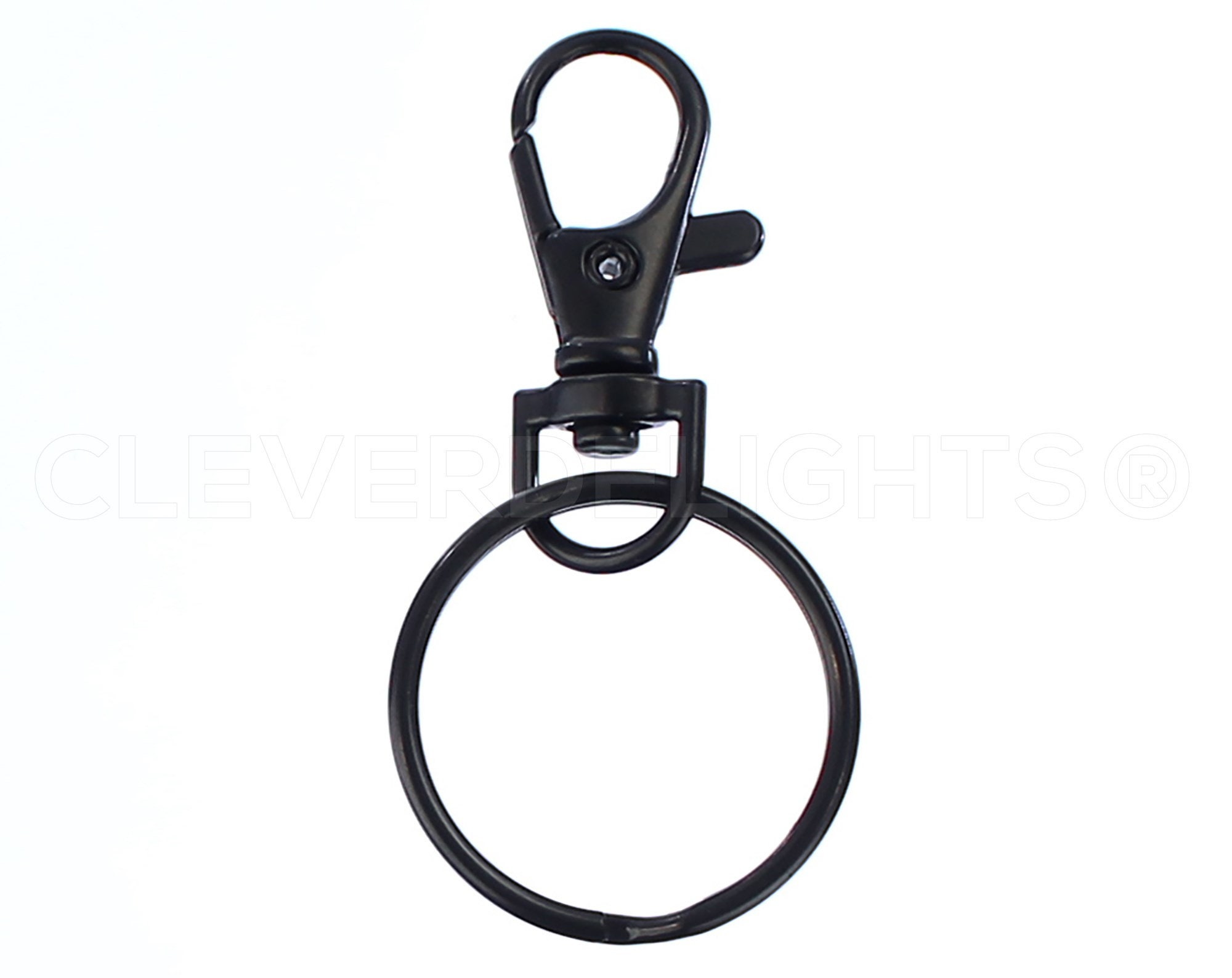 CleverDelights 2 Key Rings - Dark Black Color - 10 Pack - Large Split Key  Rings - 2 Inch