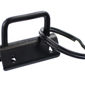 25 Sets - 1.25&quot; Key Fob Hardware With Key Rings - Dark Black Color - For Lanyards Keychains Straps - KeyFob Hardware - 1 1/4 Inch - 32mm