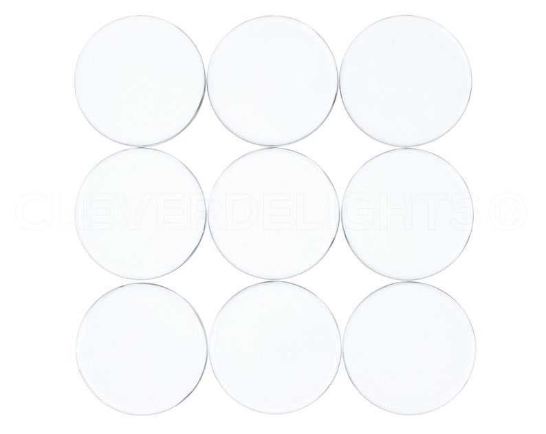 50 Pack 1 Round Glass Tiles Flat on Both Sides Clear Tiles For Photo Pendants Mosaics Trays 1 Inch 25mm Tiles 4mm Thick image 3