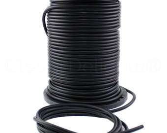 10 Ft - Black Rubber Cord - 1/2" Round - Buna Rubber - 70 Durometer - Premium Rubber Cord Tube Rod O-Ring DIY Projects - .5 Inch