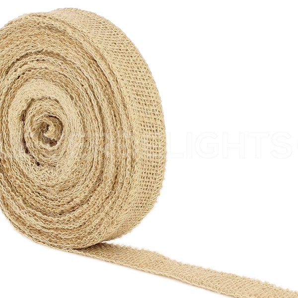 1" Natural Burlap Ribbon - 25 Yards - Finished Edge - Natural Jute Burlap Fabric 1 Inch