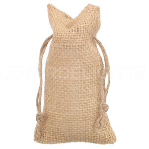 50 Pack 3 x 5 Natural Burlap Bags Burlap Bags with Jute Drawstring Eco-Friendly Biodegradable Pouches Rustic Weddings 3x5 image 1