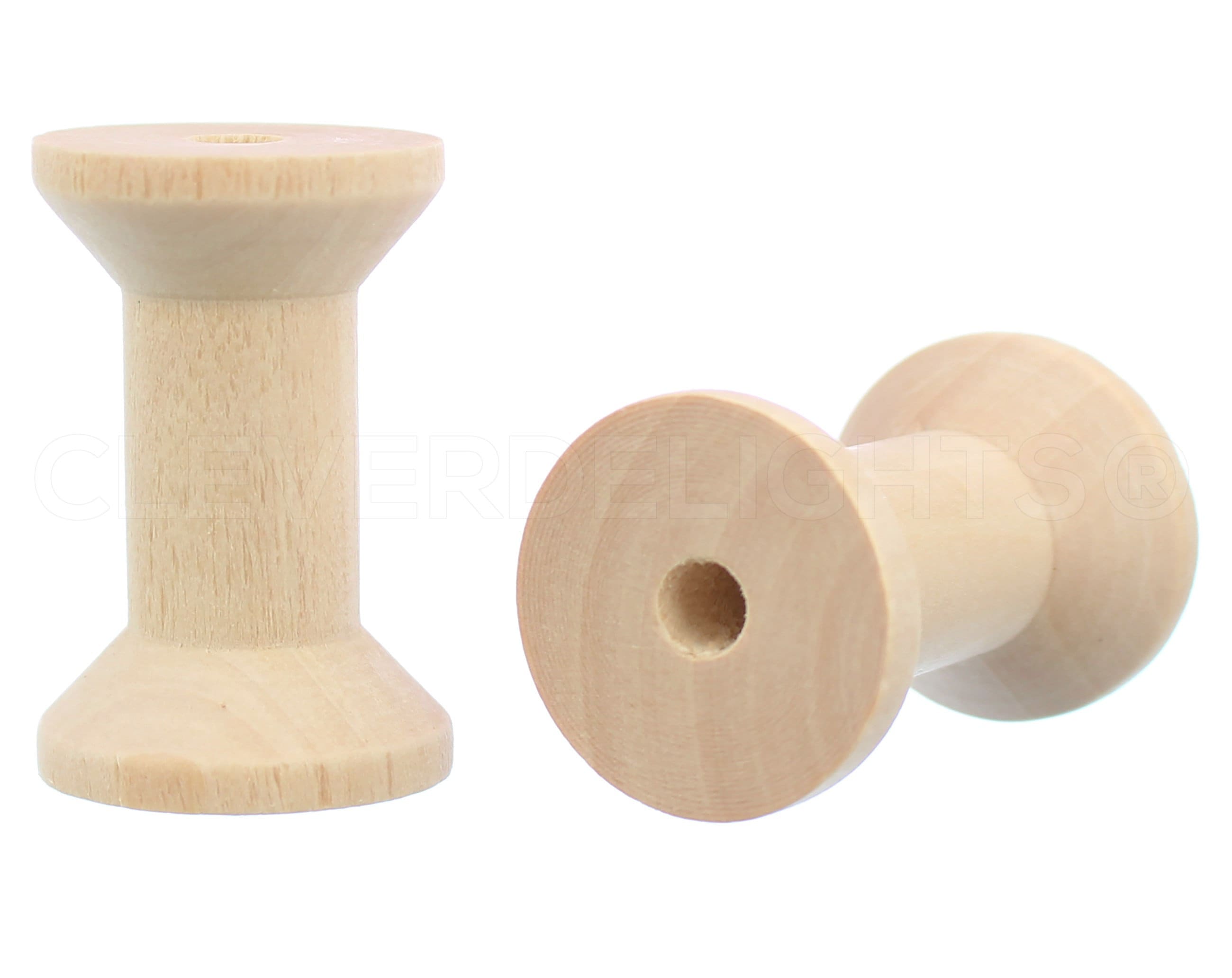 Large Unfinished Wooden Spools for Crafts (1.5 x 2 Inches, 40 Pack) 