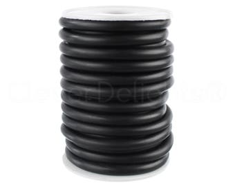 10 Ft - Solid Rubber Cord - 1/4" (6.35mm / .25 Inch) Round - Black - Premium Solid Rubber Cording - For DIY, Beading, Jewelry, Crafts