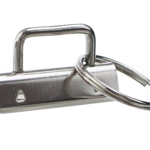 50 Sets - 1.5&quot; Key Fob Hardware With Key Rings - For Lanyards Keychains Straps - Strong Silver Color KeyFob Hardware - 1 1/2 Inch - 38mm