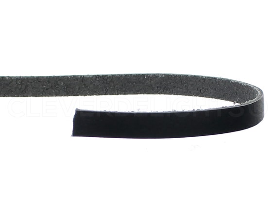 3/8"  Genuine Leather Strap 5oz Premium Cowhide Strip 15 Feet Black 