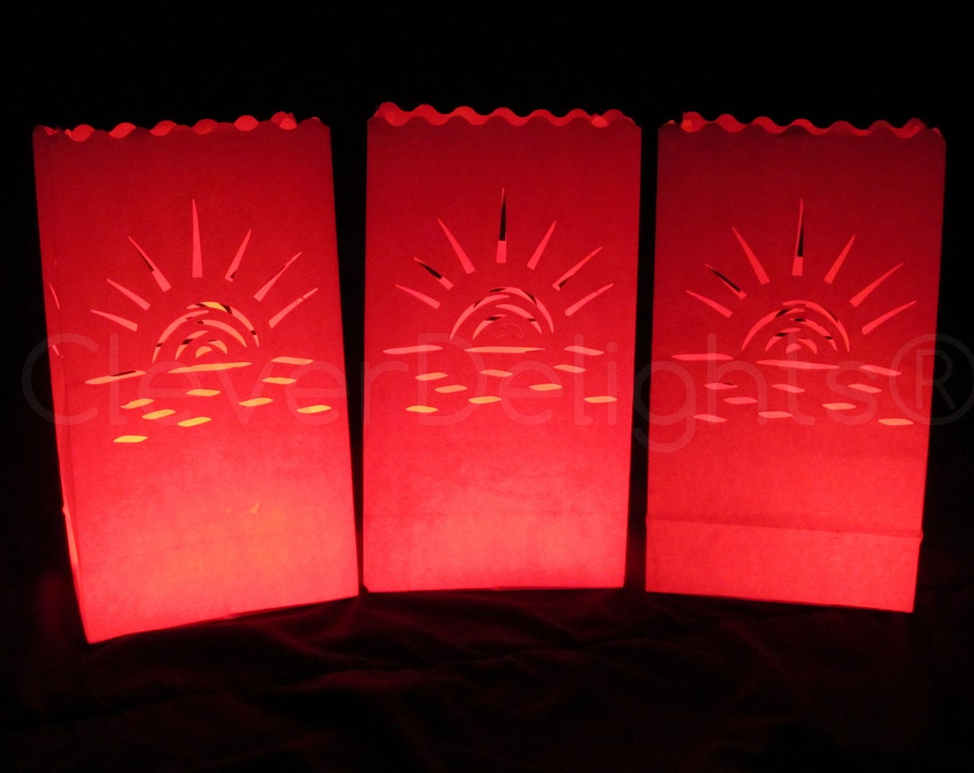 30 Luminary Bags Red Sunset Design Wedding Reception Etsy