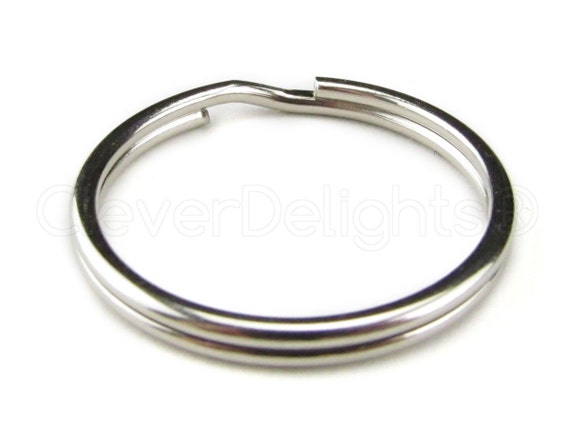  Stainless Steel Key Rings - 10 Pcs ~1inch, 25mm Round