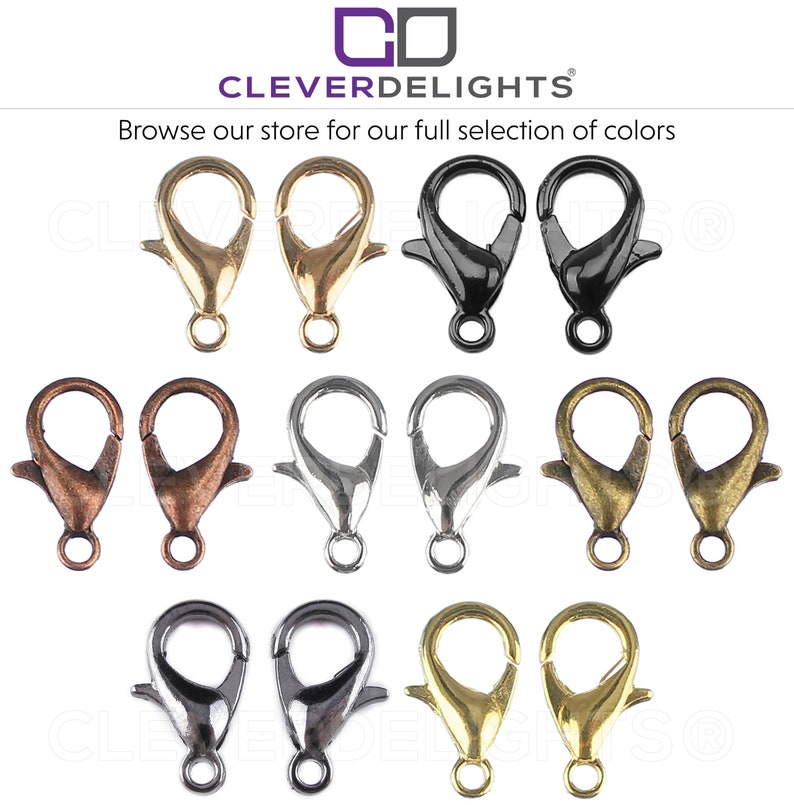 12x6mm Gold Color Lobster Claw Connector Jewelry Findings Wholesale Lot 100 Lobster Clasps