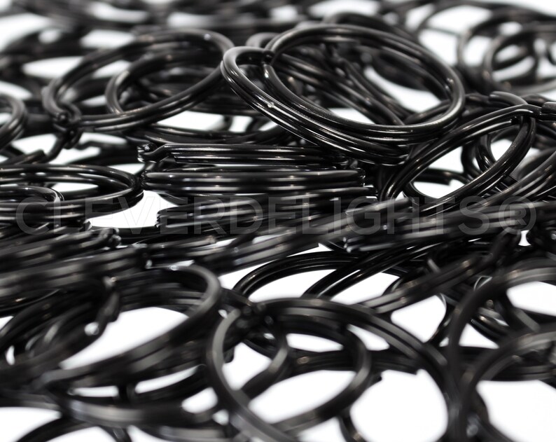 50 Pack 1 3/8 Key Rings Dark Black Color 35mm - Etsy