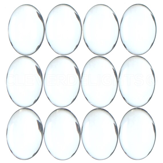 CleverDelights 50mm (2) Round Glass Cabochons - 5 Pack 