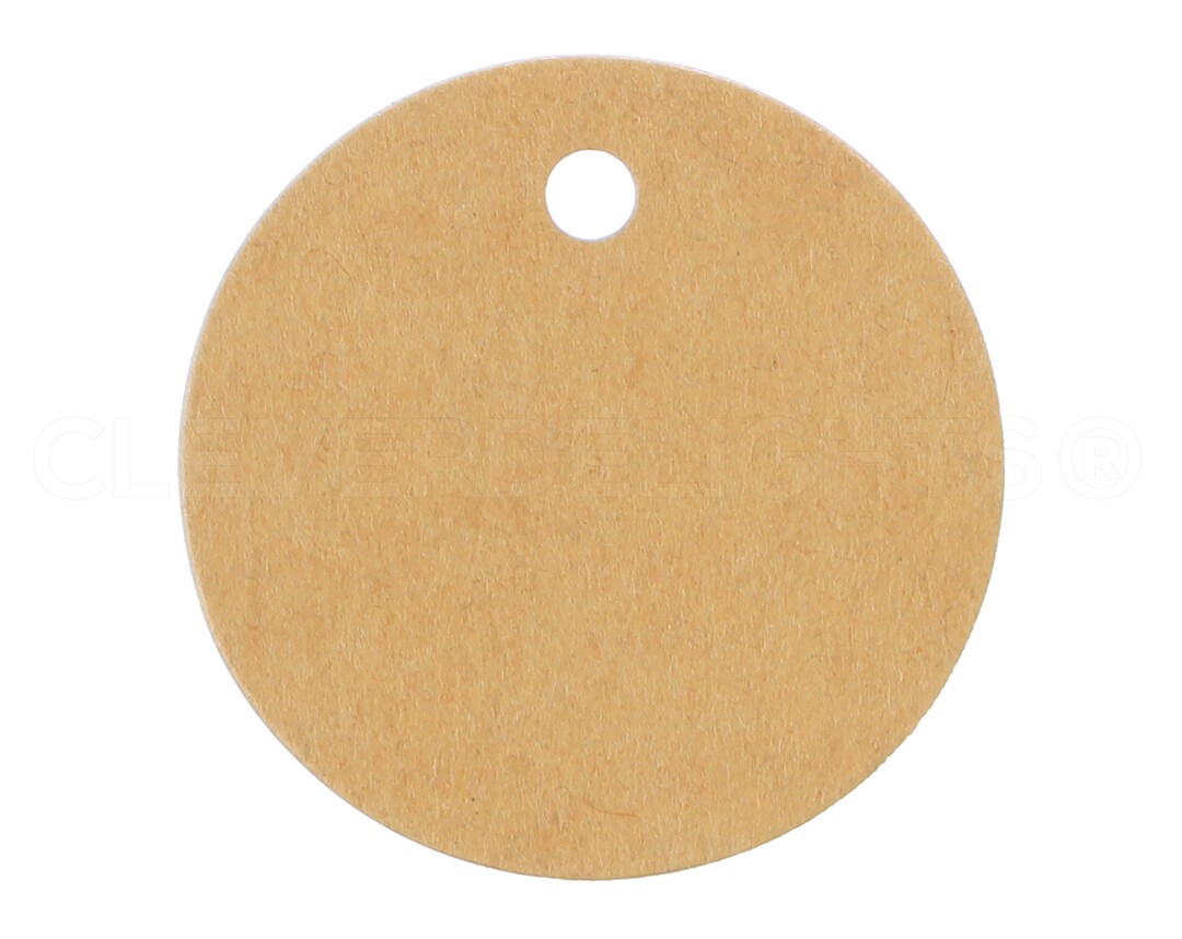 100 Pack 1.5 Kraft Brown Gift Tags Round Circle Paper Hang Tags 1 1/2 ...