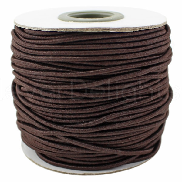 125 Ft - 2mm Brown Elastic Cord Premium Elastic Stretch Cording - For Beading, Jewelry, Crafts, Necklaces