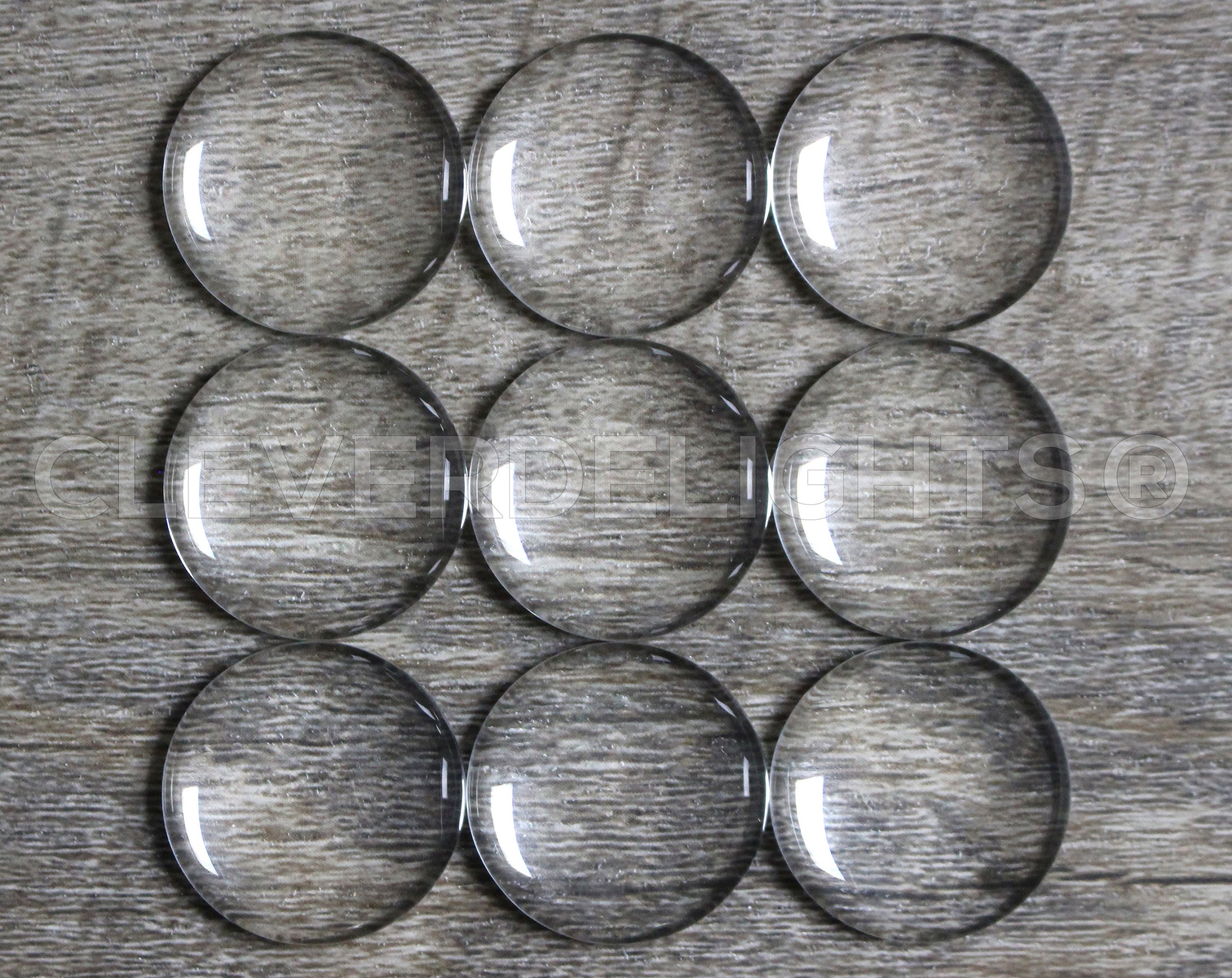 16mm (5/8) Round Glass Cabochons - Clear Magnifying Dome Cabs - 5/8 inch