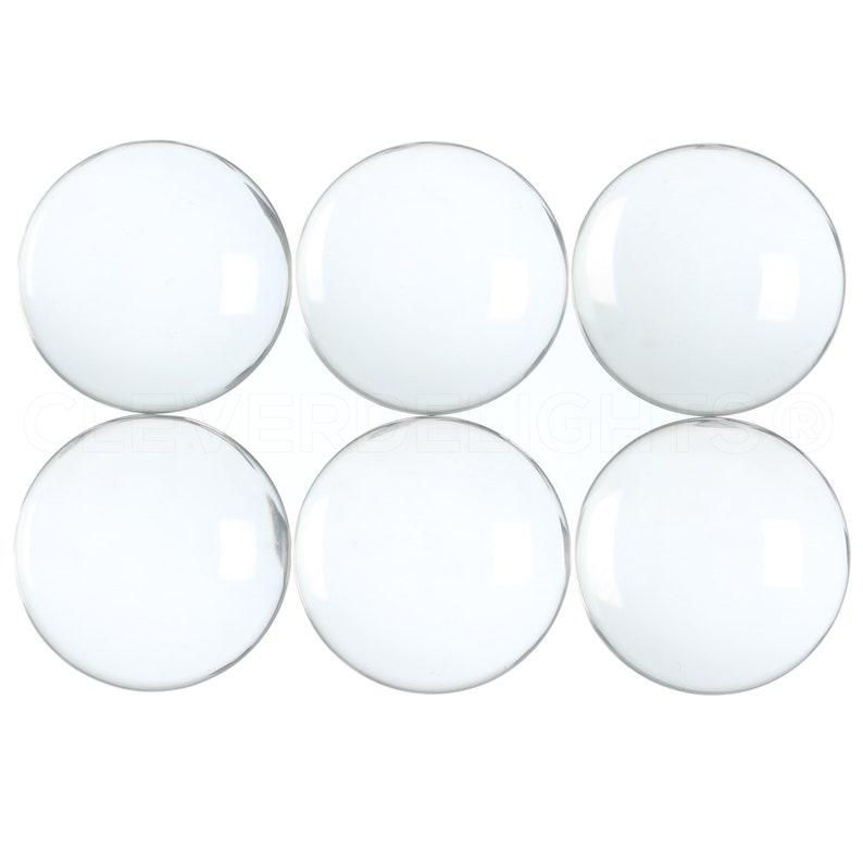 25 Pack 35mm 1 3/8 Round Glass Cabochons Clear Transparent Round Solid Glass Magnifying Cabs 1 3/8 Inch image 2