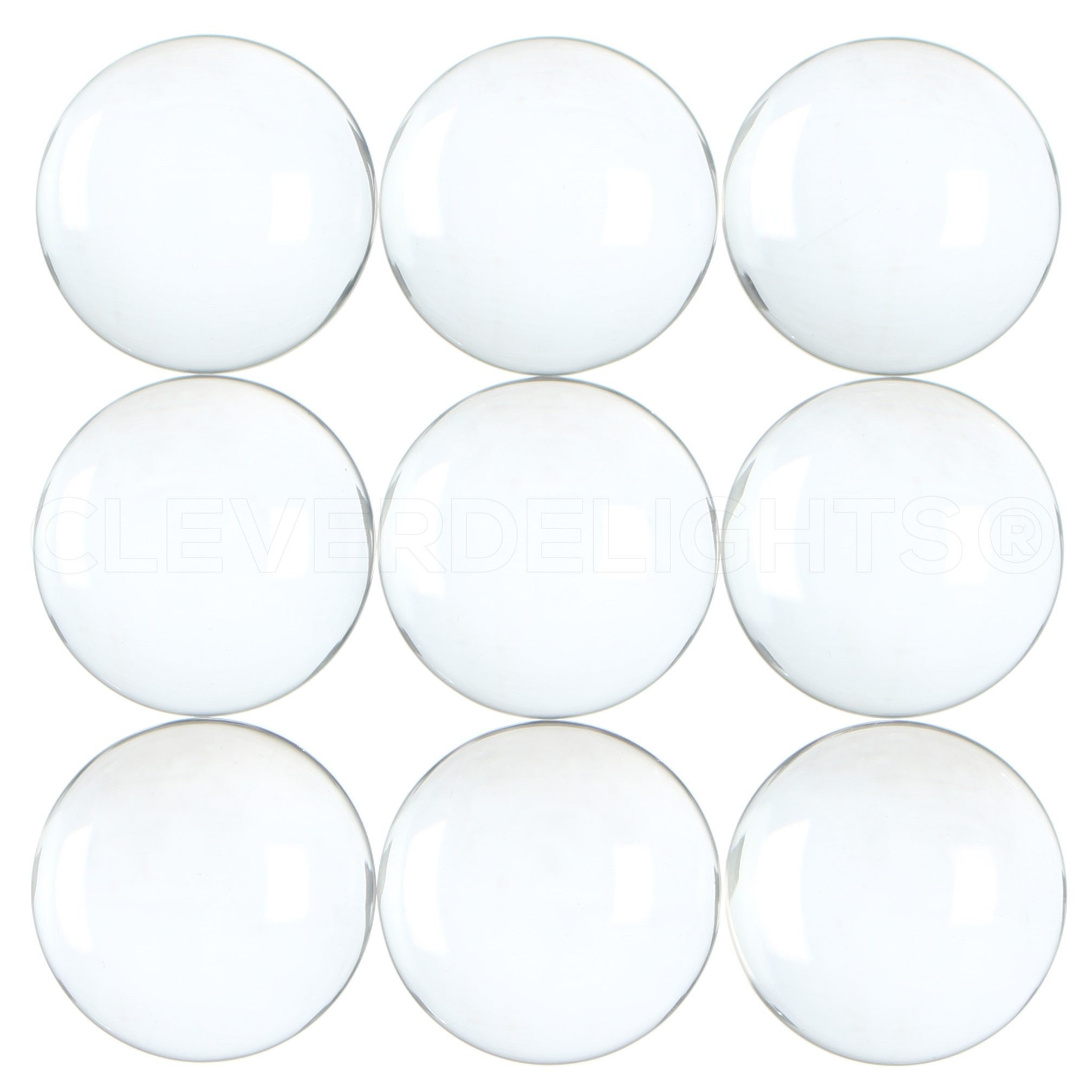 Acmer 100 Pieces Transparent Glass cabochons Clear Glass Dome cabochon  Non-calibrated Round 1 inch/25mm