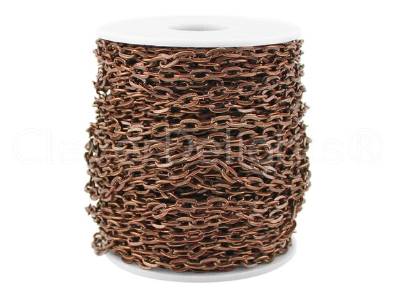 5x7mm Oval Flat Rolo Link Antique Copper Color Cable Chain Spool 100 Feet