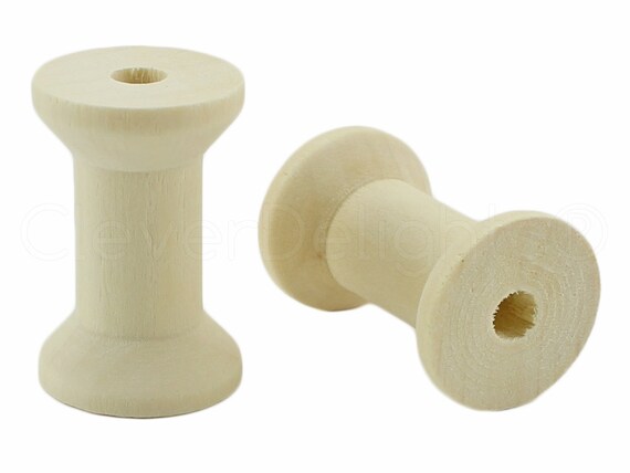 Holzspulen Spulen 50 mm 30 St/ück N/ähband Textil Garn Basteln Rollen