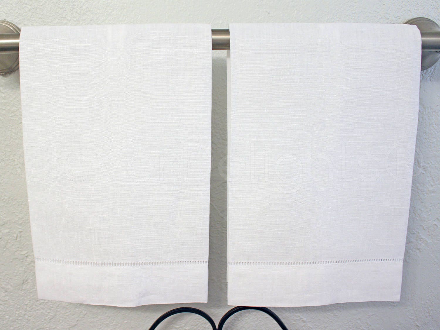 6 Pk White Linen Hemstitch Hand Towels 14 x 22 Etsy