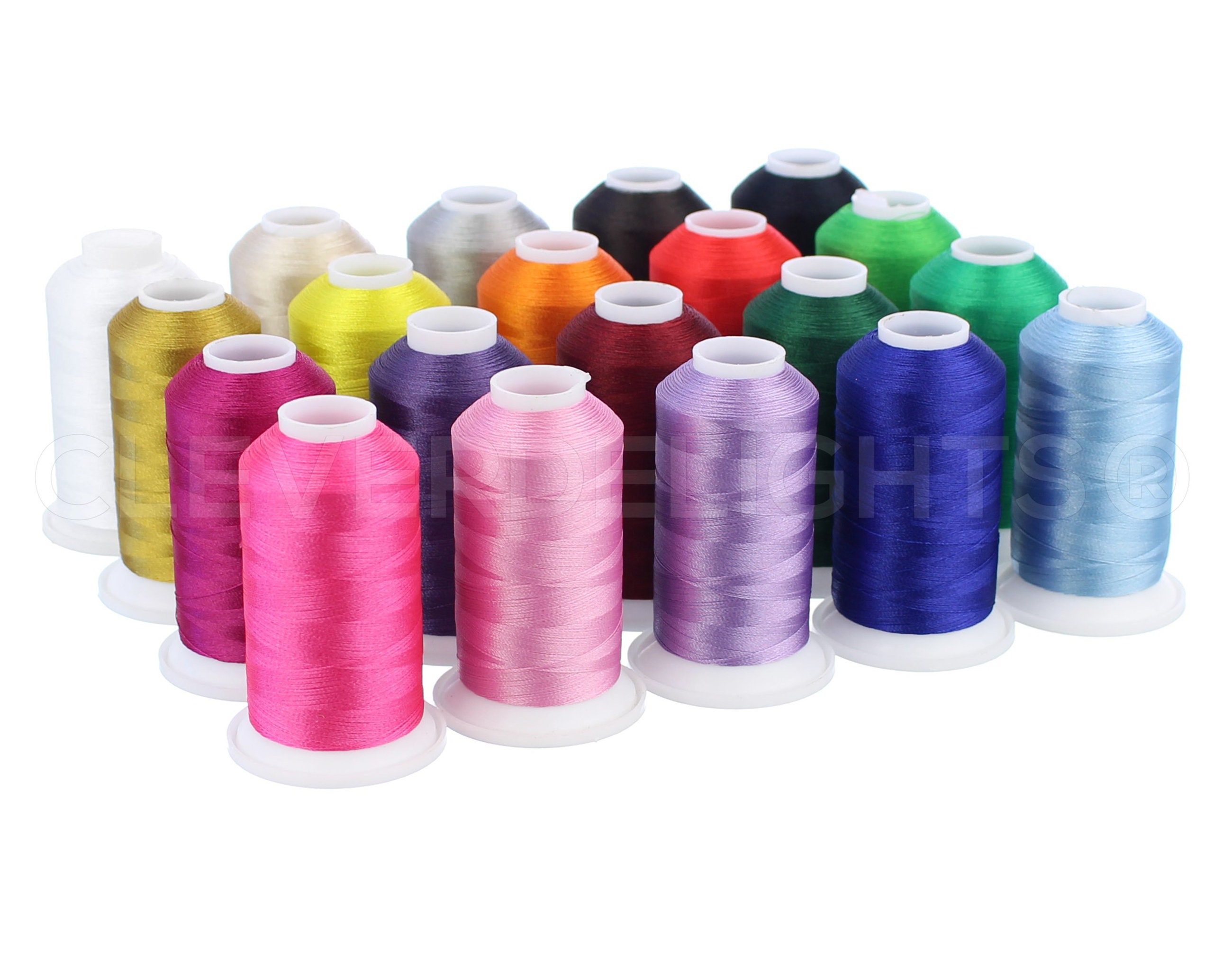 Sewing Machine Thread Kit 20 Colors All Purpose Polyester Thread Assortment 1000 Yards per Spool for Sewing, Hand Stitching and Quilting Use