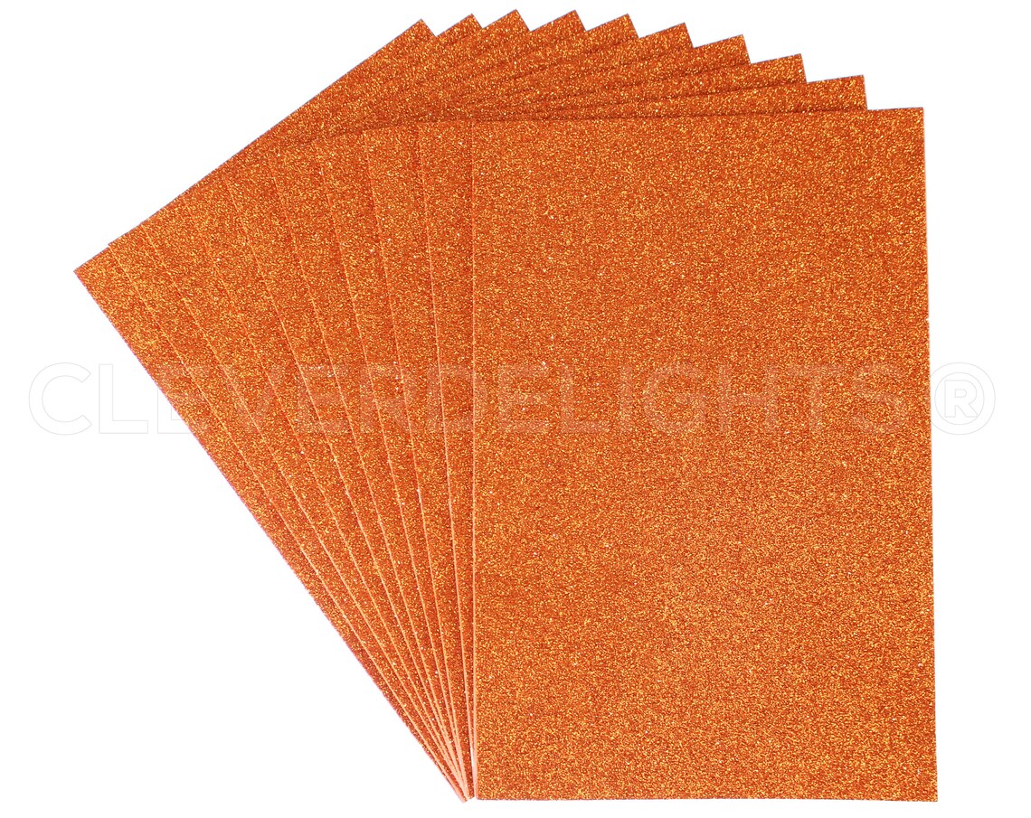 10 Pk Glitter Foam Sheets 8 x 12 Orange Etsy