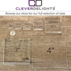 100 Pack 1 Square Glass Tiles Clear Flat Tiles Transparent Solid Glass 3/16 Thick 25mm 1 Inch Tile image 4