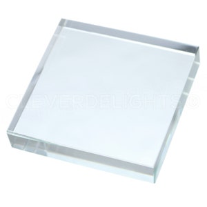 10 Pk - 50mm (2&quot;) Square Glass Tiles - Clear Transparent Tiles - Solid Glass Tiles - 10mm Thick