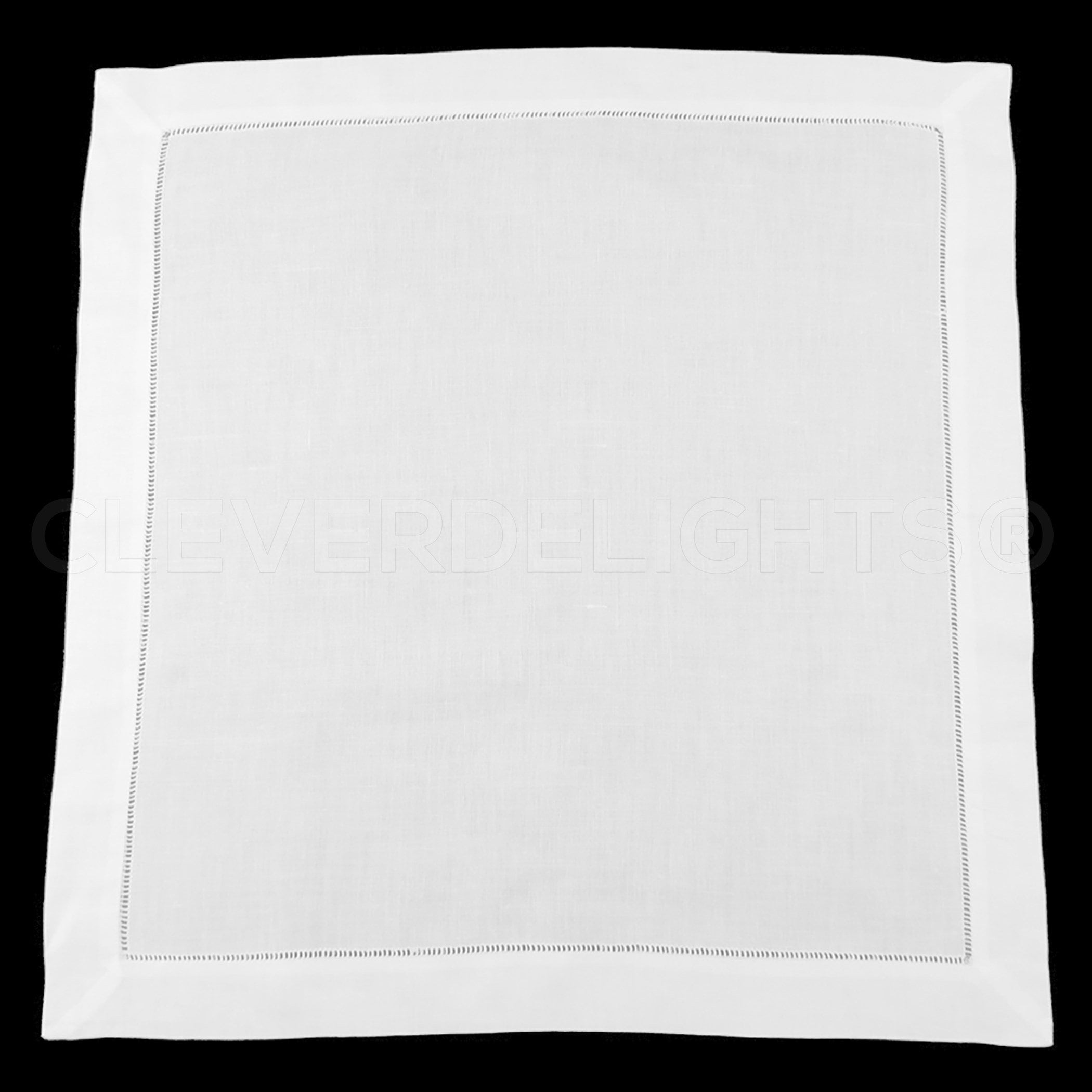 12 Pack - 20 White Hemstitch Dinner Napkins - 55/45 Linen/Cotton Blend -  Ladder Hemstitch Cloth Napkins - Embroidery Supplies - 20 x 20