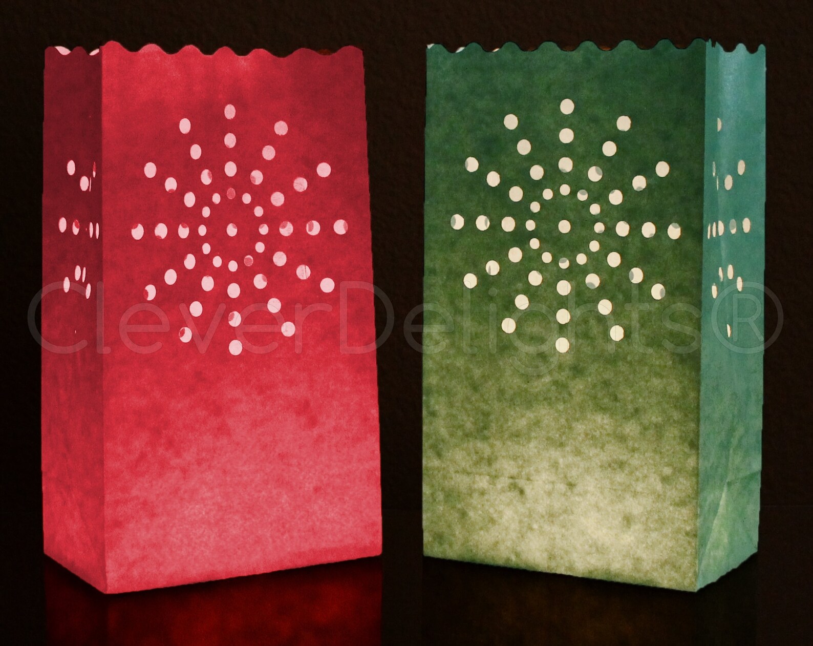 20 Red & Green Luminary Bags Paper Christmas Holiday Party Etsy