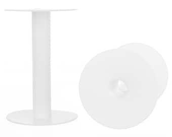 5 Pack - 5 1/2" Plastic Spools - White - Empty Bobbin Spool Reel - For Ribbon Thread Cord Chain Wire Storage