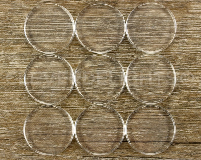 50 Pack 1 Round Glass Tiles Flat on Both Sides Clear Tiles For Photo Pendants Mosaics Trays 1 Inch 25mm Tiles 4mm Thick image 1