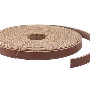15 Feet - 3/8&quot; Brown Genuine Leather Strap - 9.5mm Premium Cowhide Leather Flat Strip