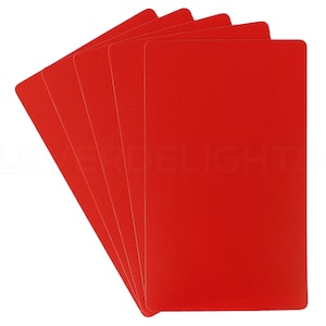 100 Pack - 3" x 5" Red Plastic Cards - Waterproof Heavy Duty 3x5 Card - Indoor Outdoor Tags Flash Cards