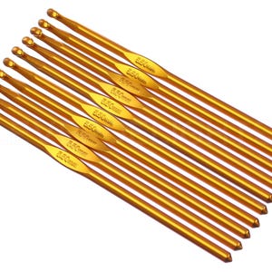 10 Pk - 5.5mm Crochet Hooks (Size I-9) - Aluminum - 6 Inch Length - 5.5mm Diameter - Crochet Knitting Craft Gift Projects