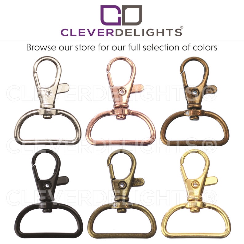 Dark Black Color Key Jewelry Rotating Clasp 100 Pk 1 D-Ring Swivel Lobster Clasps For 1 Inch Wide Lanyards 1 58 x 1 14 Inch