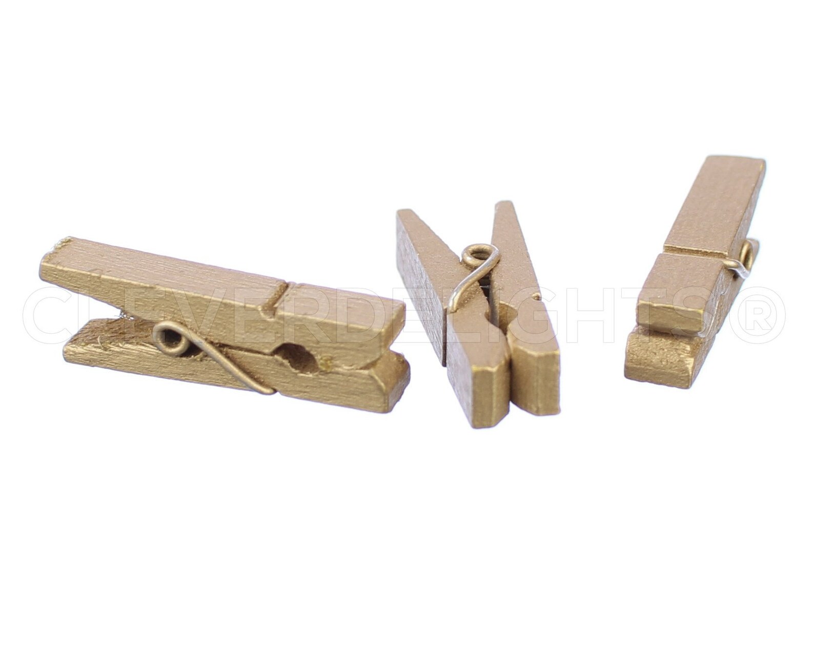100 Pk 1 3/8 Mini Clothespins Metallic Gold Color Etsy