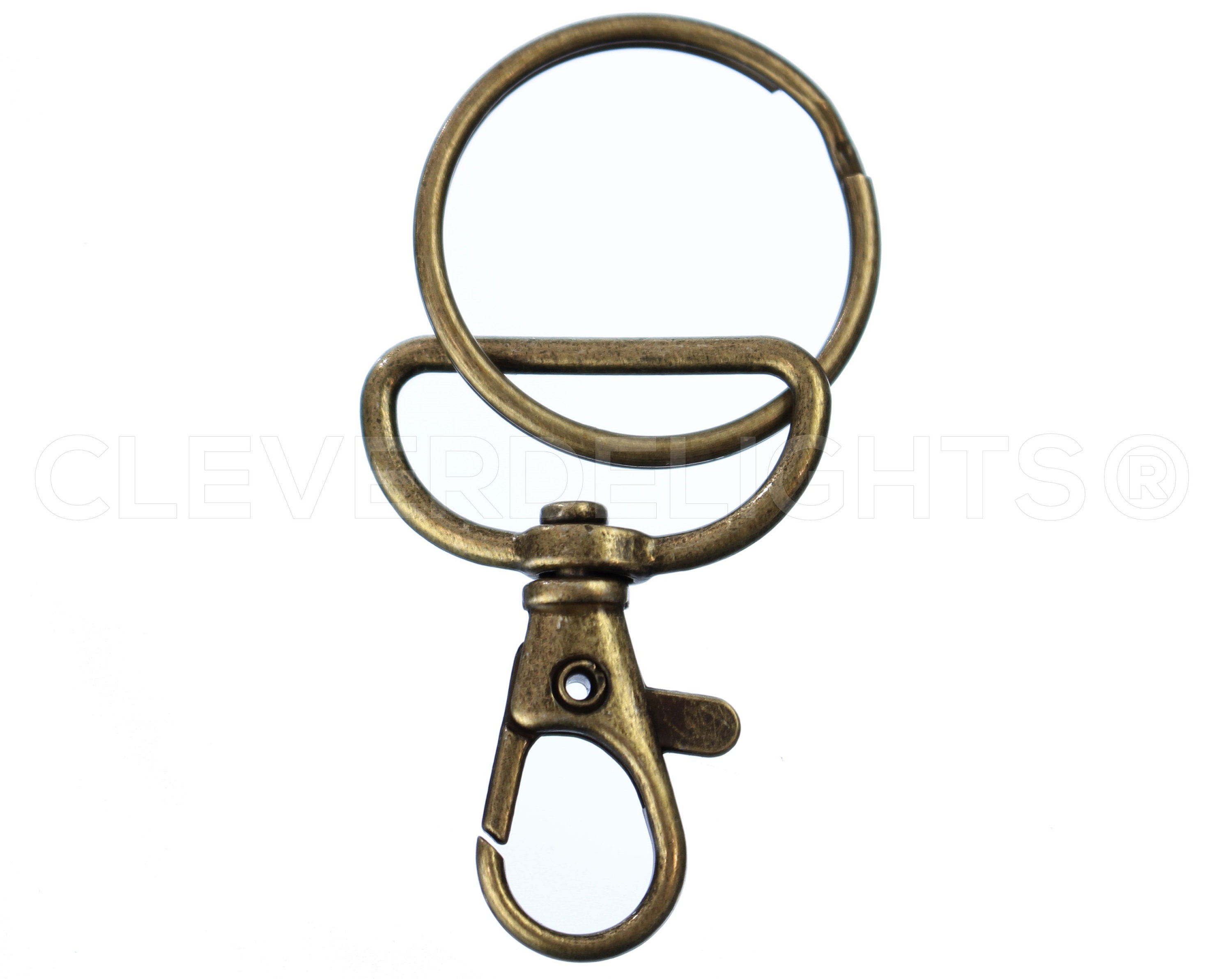 Large Fine Solid Raw Brass Oval Screw Locking Carabiner Key Ring