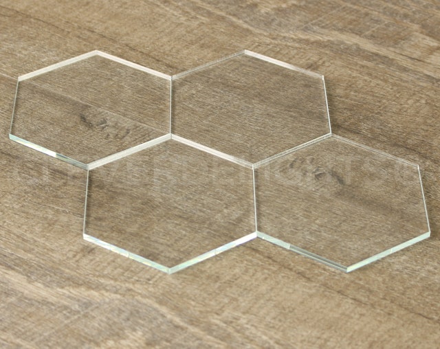 5 Pack - CleverDelights 4 Inch Square Glass Tiles - Clear Solid Glass 4 X 4 X 18 Thick