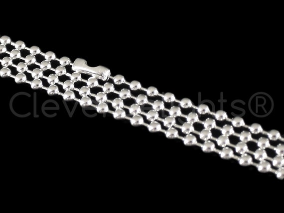 Dark Silver 50 Pk 24/" Ball Chain Necklaces 3.2mm Dog Tag Gunmetal Color