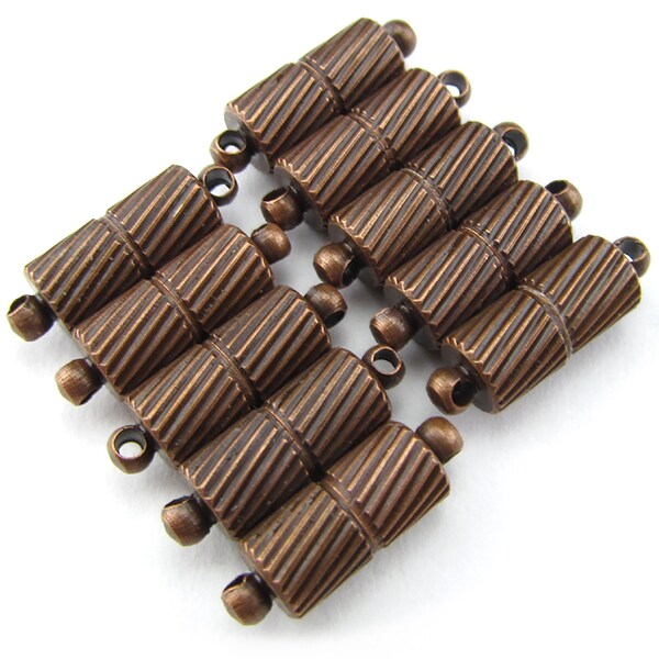 10 Sets - Magnetic Clasp Converters - Spiral Style - Copper Color