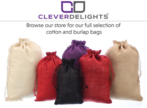 CleverDelights 18 x 24 Burlap Bags with Natural Jute Drawstring - 6 Pack