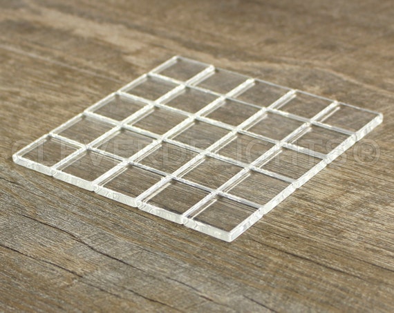 CleverDelights 3 Square Glass Tiles - 5 Pack