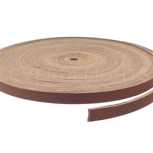 30 Feet - 3/8&quot; Brown Genuine Leather Strap - 9.5mm Premium Cowhide Leather Flat Strip