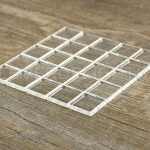 100 Pack 1 Square Glass Tiles Clear Flat Tiles Transparent Solid Glass 3/16 Thick 25mm 1 Inch Tile image 2