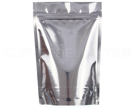 Resealable Ziplock Bag CleverDelights Gold//Clear Stand-Up Pouches 25 Pack 4 x 6 x 2-2oz