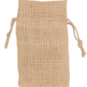 50 Pack 3 x 5 Natural Burlap Bags Burlap Bags with Jute Drawstring Eco-Friendly Biodegradable Pouches Rustic Weddings 3x5 image 2