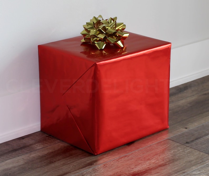 Metallic Red Wrapping Paper - 30" x 25Ft - JUMBO Roll - 62.5 Sq Ft Per Roll - Professional Gift Wrap Paper - Glossy Foil-Like Shine image 2