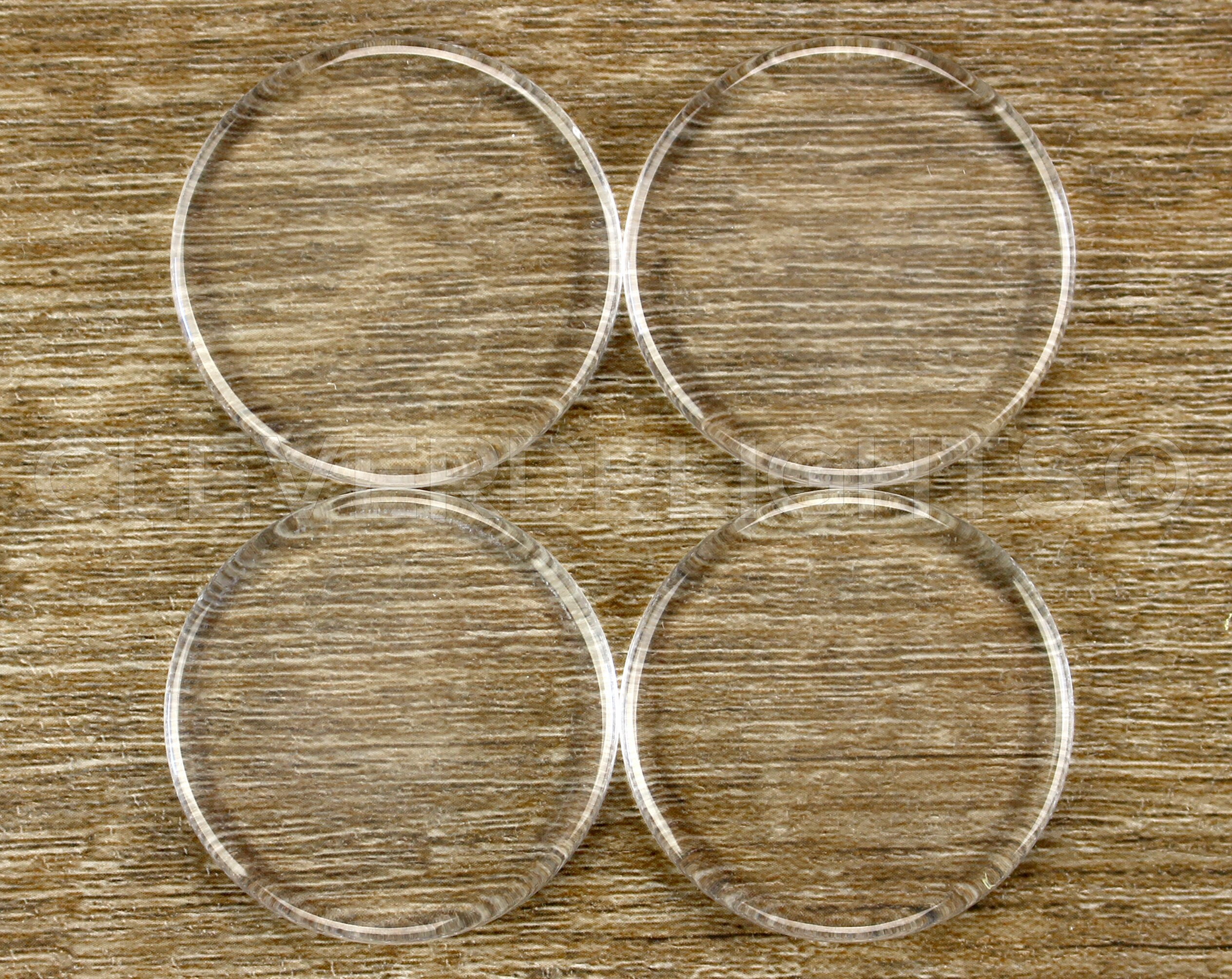 40 CleverDelights Square Glass Tiles - 1 Inch - Clear Tiles - Glass
